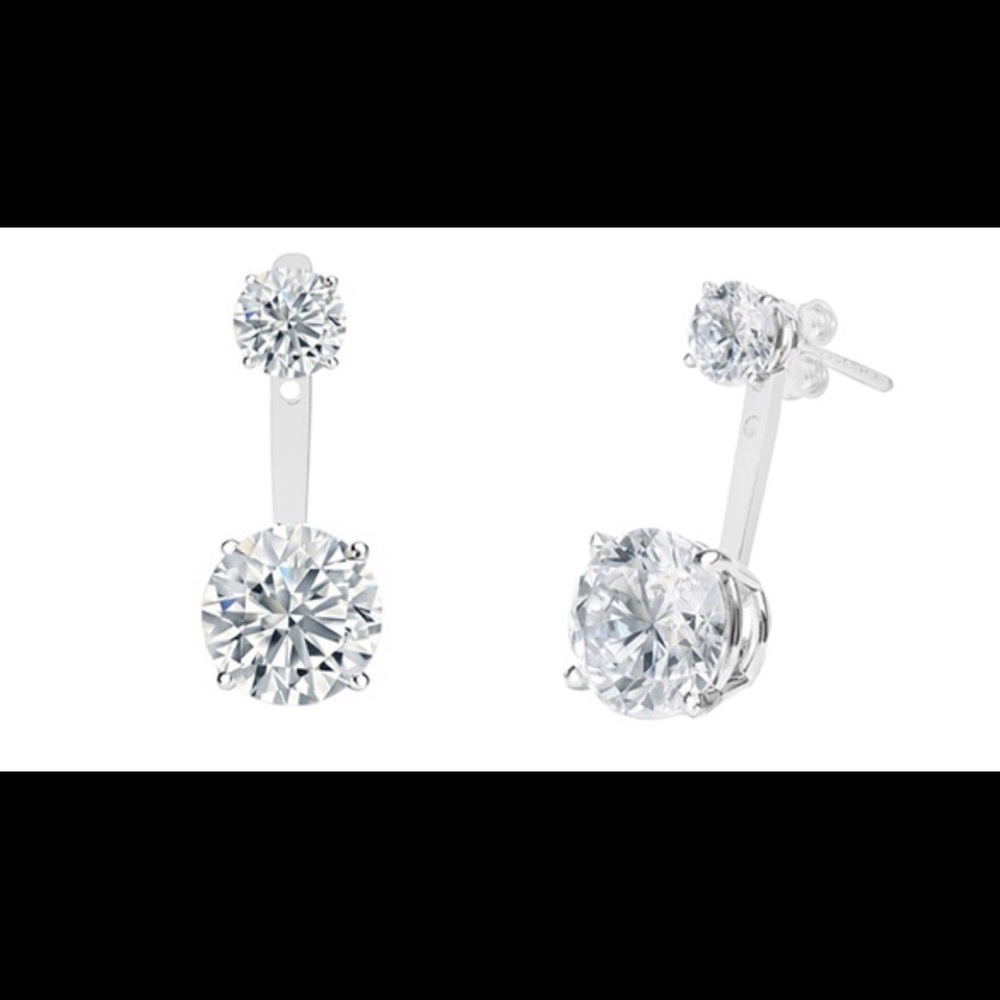 Cubic zirconia double stud earrings